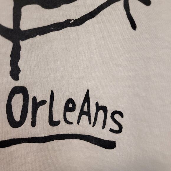 New Orleans Cartoon Graphic Tee Born to be Wild White Size Small Short Sleeve - Picture 2 of 7